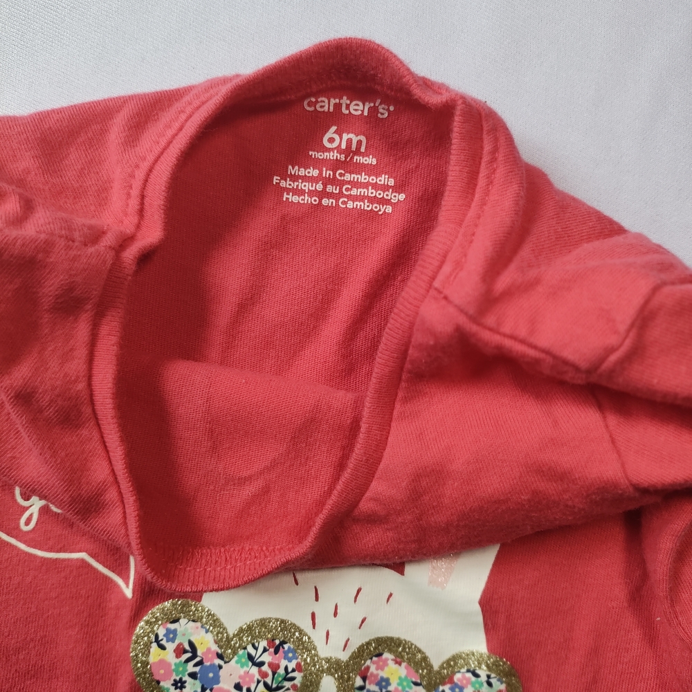 Carter's Red Long Sleeve Bunny Tees - Picture 3 of 4